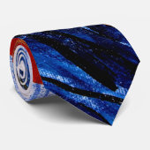 Rode klaprozen in blauw gras stropdas (Opgerold)