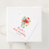 Rode klaprozen in een Mason pot verjaardag Bedankjes Labels (In situ)