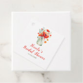 Rode klaprozen in Metselpot Bruiloftfeest Bedankjes Labels (In situ)