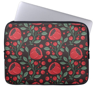 Rode klaprozen laptop sleeve