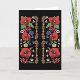 Rode klaprozen Oekraïne T-shirt Cute bloem Oekraïe Kaart