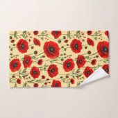 Rode klaprozen patroon bad handdoek (Handdoek)