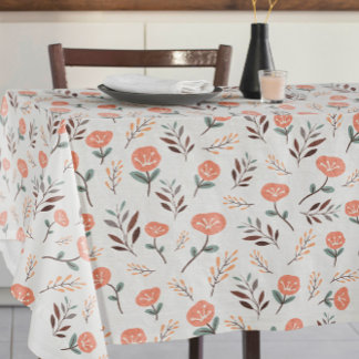 Rode klaprozen tafelkleed in Scandinavische stijl