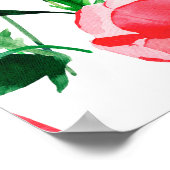 Rode klaprozen: waterverf bloemillustratie poster (Hoek)