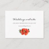 Rode klaprozen waterverf bruiloft website kaart (Voorkant)