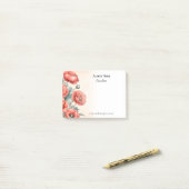 Rode klaprozen Waterverf zomerbloemen Post-it® Notes (Op bureau)