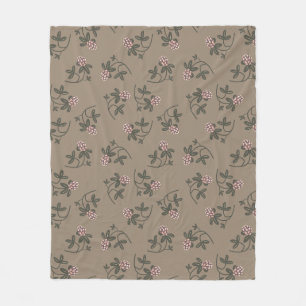Rode klaver patroon gedempte kleuren fleece deken