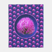 Rode Klaver Wildflower Patroon Fleece Deken (Voorkant)
