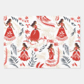 rode kleding hawaiiaans inpakpapier vel (Voorkant)