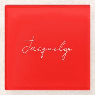 Rode Kleur Duidelijke Elegante Moderne Minimalisti Glazen Onderzetter