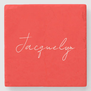 Rode Kleur Duidelijke Elegante Moderne Minimalisti Stenen Onderzetter