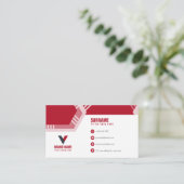 Rode kleur Elegant Visitekaartje (Staand voorkant)
