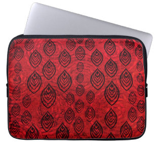 Rode kleur regen / waterdruppels vormen patroon laptop sleeve