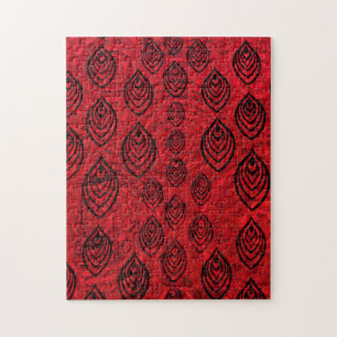 Rode kleur regen / waterdruppels vormen patroon legpuzzel