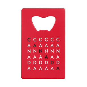 Rode kleur van het Canadese kruiswoordpuzzelrooste Kredietkaart Flessenopener