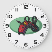 Rode kleurrijke Roller Onderzetter Ride Grote Klok (Voorkant)