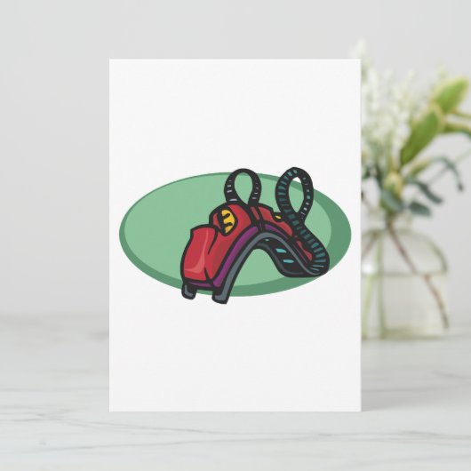 Rode kleurrijke Roller Onderzetter Ride Kaart (Staand voorkant)