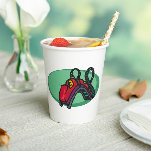 Rode kleurrijke Roller Onderzetter Ride Papieren Bekers