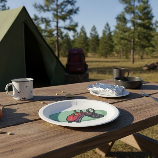 Rode kleurrijke Roller Onderzetter Ride Papieren Bordje
