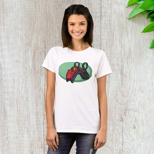 Rode kleurrijke Roller Onderzetter Ride T-shirt