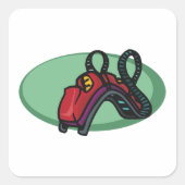 Rode kleurrijke Roller Onderzetter Ride Vierkante Sticker (Voorkant)