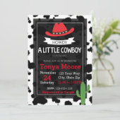 Rode Koe Boy Baby shower Uitnodiging (Staand voorkant)