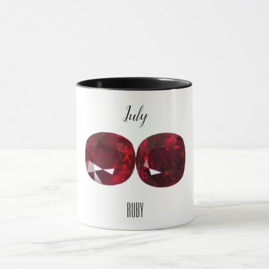 Rode koffie Mok Ruby Gemstone Juli Birthstone (Midden)