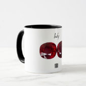 Rode koffie Mok Ruby Gemstone Juli Birthstone (Voorkant links)