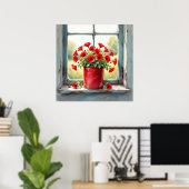 Rode Koffie Tin van Rode Poppies Poster (Thuiskantoor)