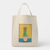 Rode kogelcactus, maar leuk, gepersonaliseerd tote bag (Achterkant)