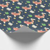 rode koi cadeaupapier (Hoek)