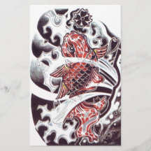 Rode Koi Tatoeage Ontwerp