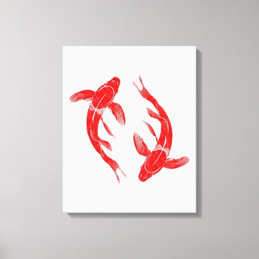 Rode koi viskarper canvas afdruk (Voorkant)