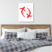 Rode koi viskarper canvas afdruk (Insitu (Slaapkamer))