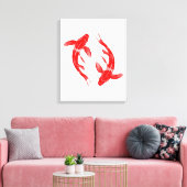Rode koi viskarper canvas afdruk (Insitu (Woonkamer))