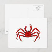 Rode koning krab (kleurenafbeelding) briefkaart (Voorkant / Achterkant)