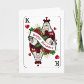 Rode Koning van de Harten Verjaardag Kaart (Voorkant)