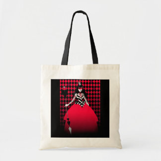 Rode koningin van harten canvas tas