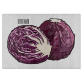 Rode kool cartoon illustratie  snijplank (Voorkant)