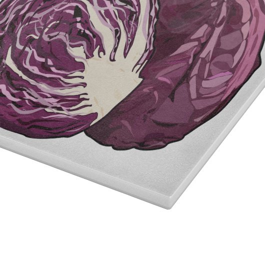 Rode kool cartoon illustratie  snijplank (Hoek)