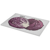 Rode kool cartoon illustratie  snijplank (Hoek)