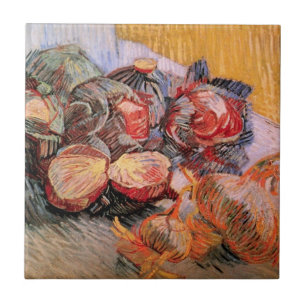 Rode Kool en Uien door Vincent van Gogh Tegeltje
