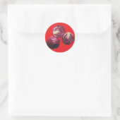 Rode kool ronde sticker (Tas)