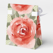 Rode Koolroos Tent Favor Doos met Lint Bedankdoosjes (Achterkant)