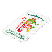 Rode kop meisje elf kerst koelkast magneet (Linkerzijde)