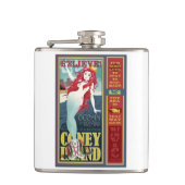 rode koppen op het eiland coney heupfles (Voorkant)