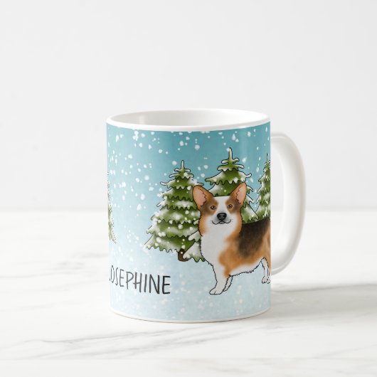 Rode koppen Tri Pembroke Corgi Winter Kerstmis (Voorkant rechts)
