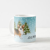 Rode koppen Tri Pembroke Corgi Winter Kerstmis (Voorkant links)