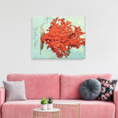  Rode Koraal Illustratie Canvas Afdruk (Insitu (Woonkamer))