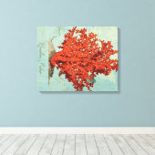  Rode Koraal Illustratie Canvas Afdruk (Insitu (Houten vloer))